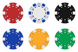 Sets of 3d rendered colored casino chips - 3D rendering