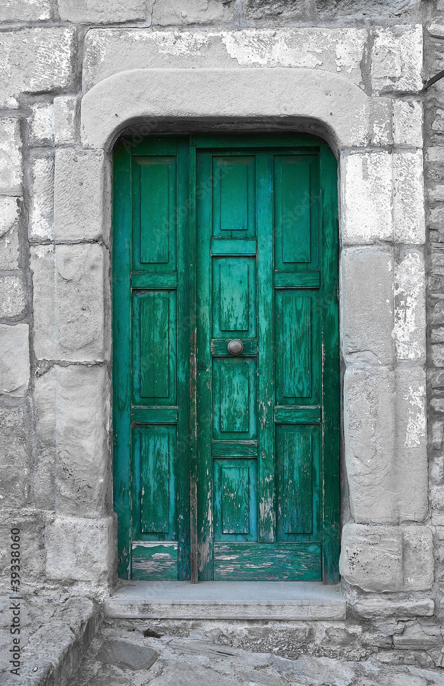 Wooden door.