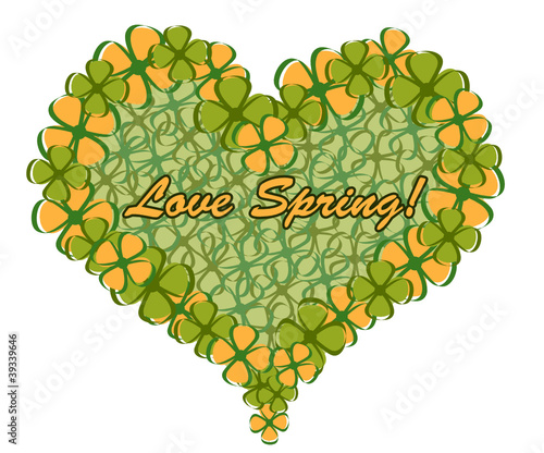the heart full of cute flowers.
