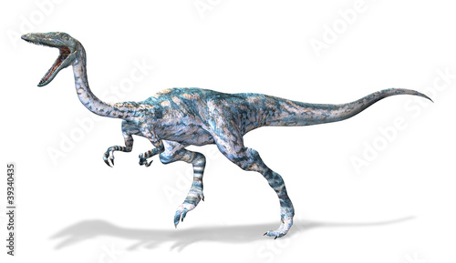 Photorealistic 3 D rendering of a Coelophysis. © matis75