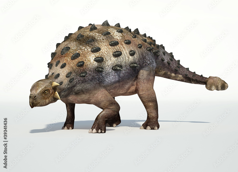 Photorealistic 3 D rendering of an Ankylosaurus. - obrazy, fototapety, plakaty 