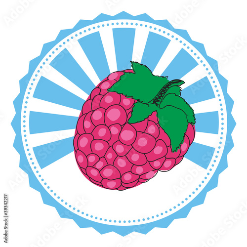 vector label raspberry
