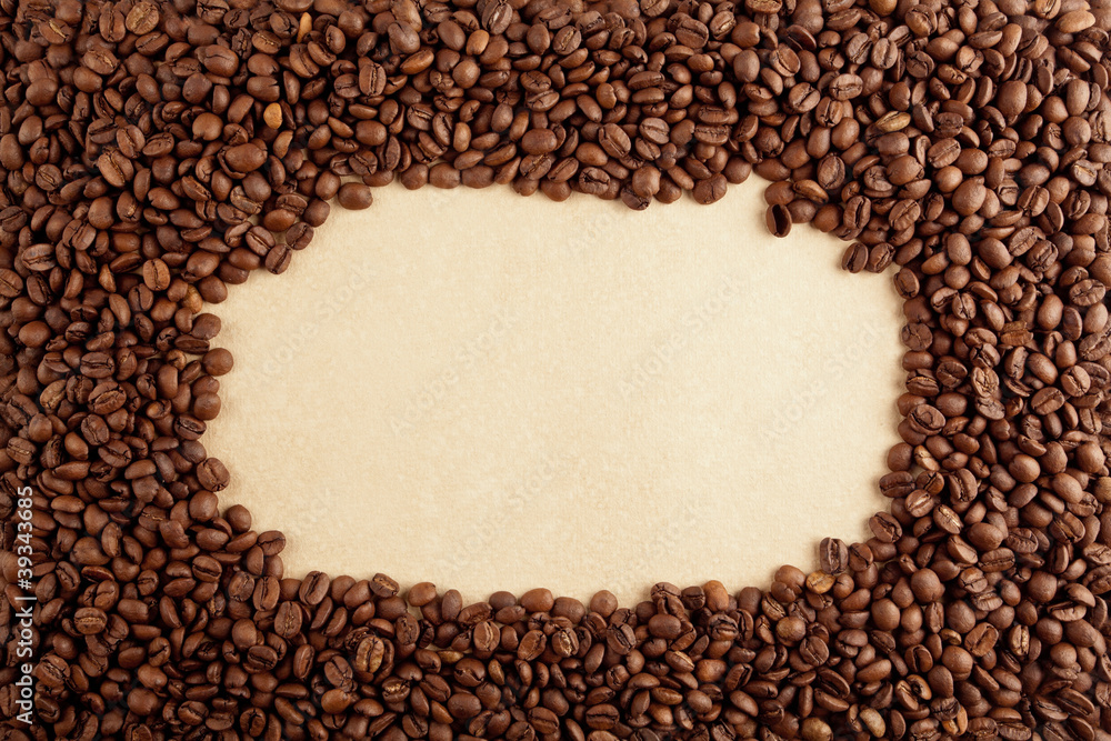 Coffee frame on paper