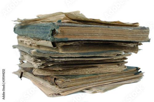 stack of old document isolated