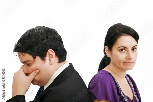 young couple together in state of troubles