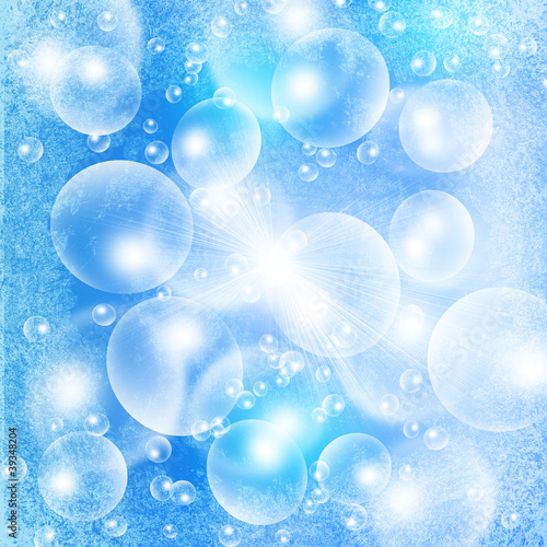 light bubbles on a blue grunge