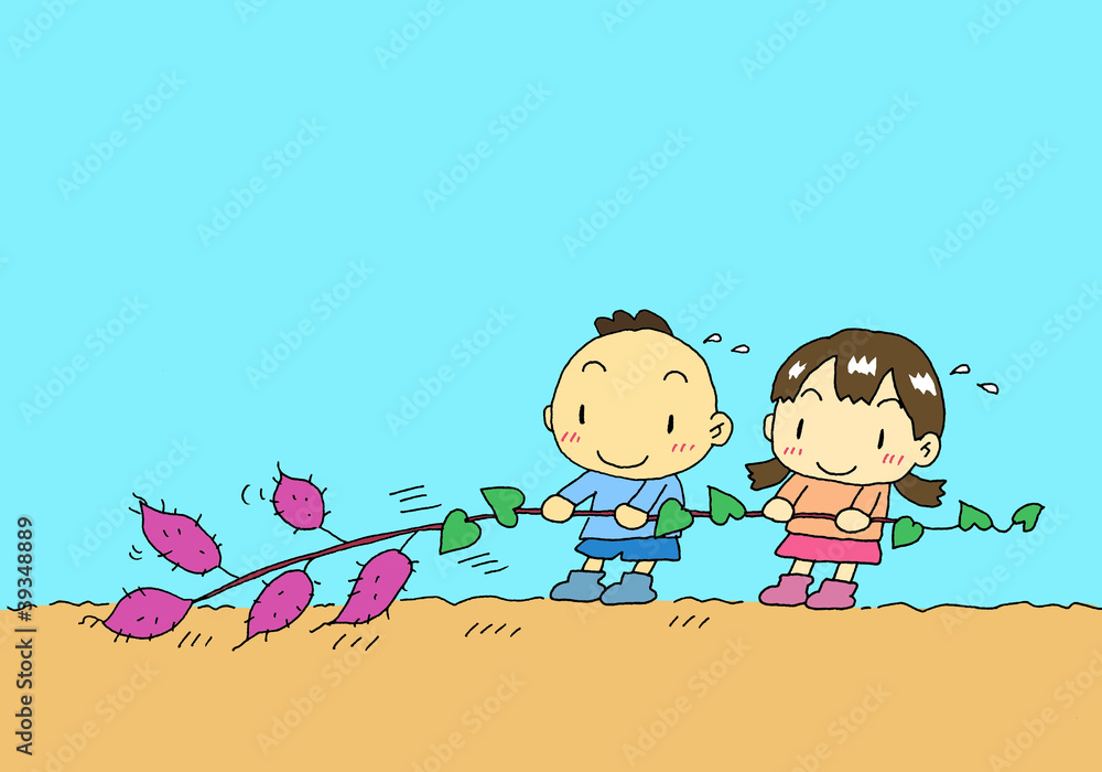 芋掘り子供 芋掘り子供