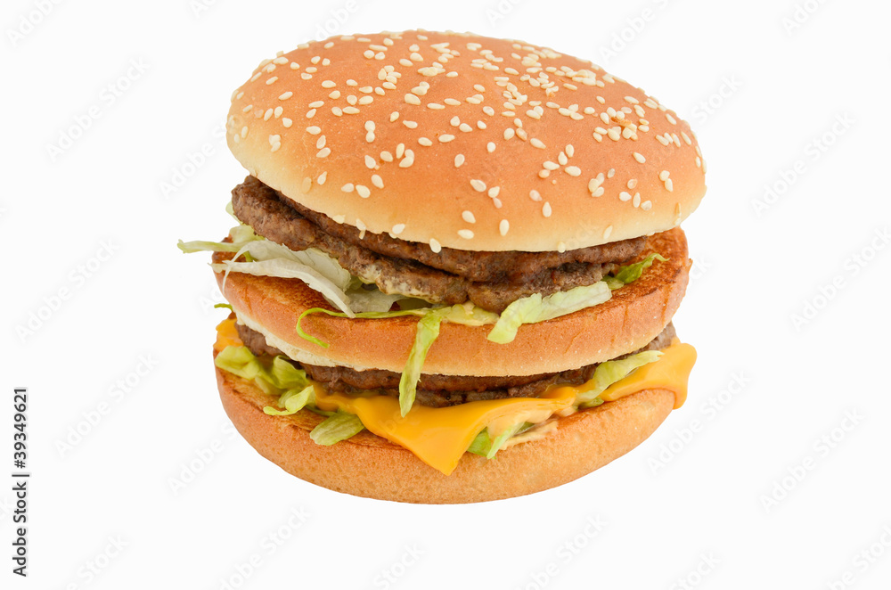 tasty hamburger, cheeseburger isolated on white background tasty hamburger, cheeseburger isolated on white background