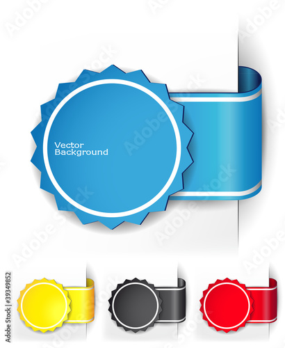 Set vector backgrounds in the form of paper stickers