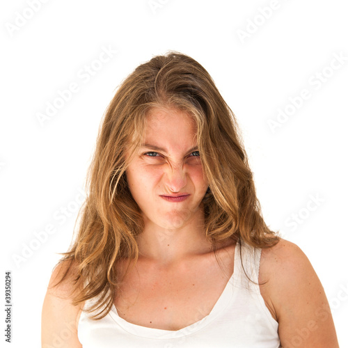 woman making a funny grimace