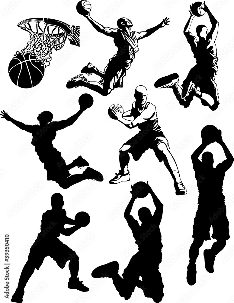 Fototapeta premium Basketball Silhouettes of Men ....