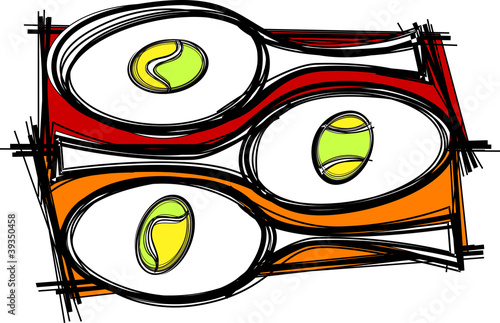 Tennis Racquet Vector Image Template