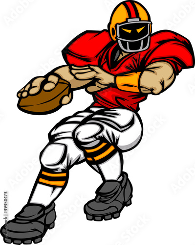 Football Player Quarterback Vector Cartoon