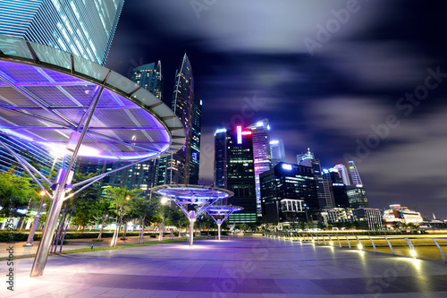 Photography Singapore city skyline at night