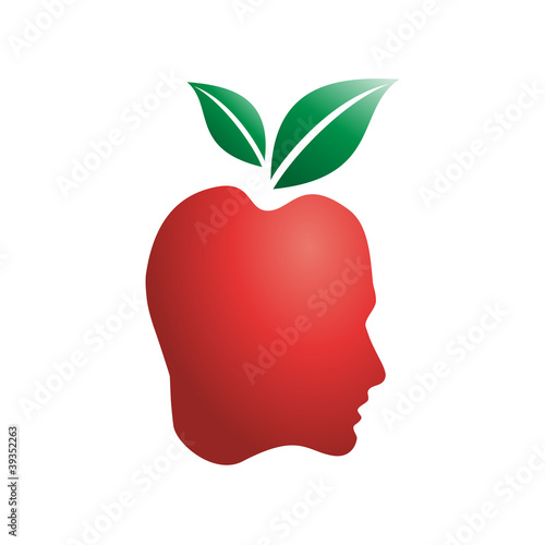 Logo Human red apple # Vector