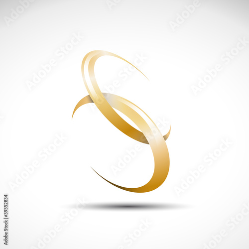 Logo letter S, wedding rings # Vector