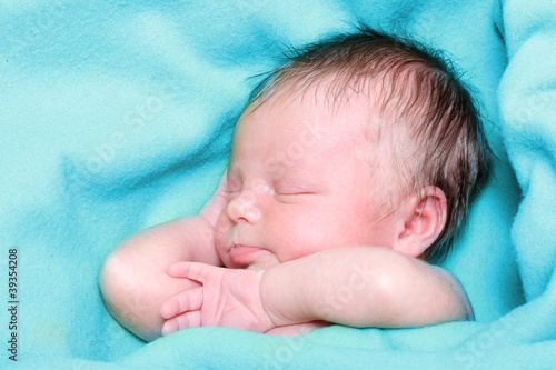 Sleeping Newborn Baby Boy