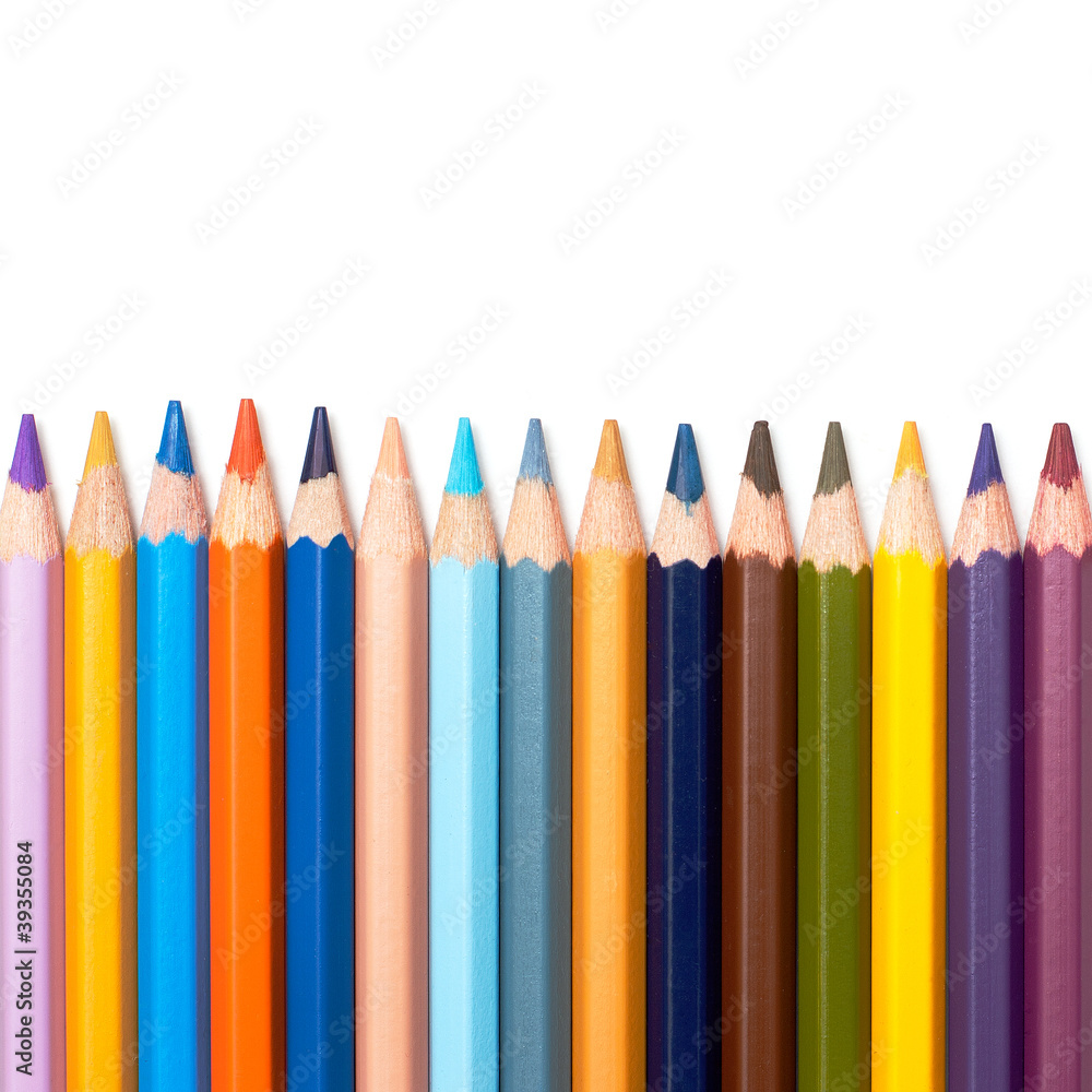 colors pencil in series on white background colors pencil in series on white background