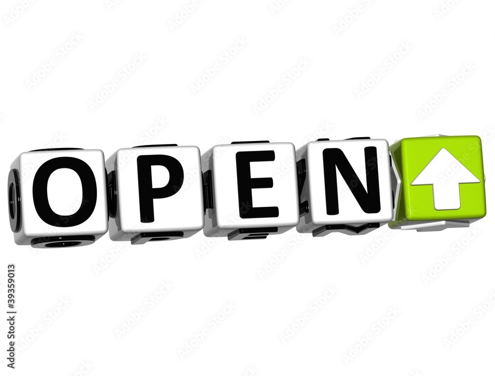 3D Open Navigation Button cube text 3D Open Navigation Button cube text