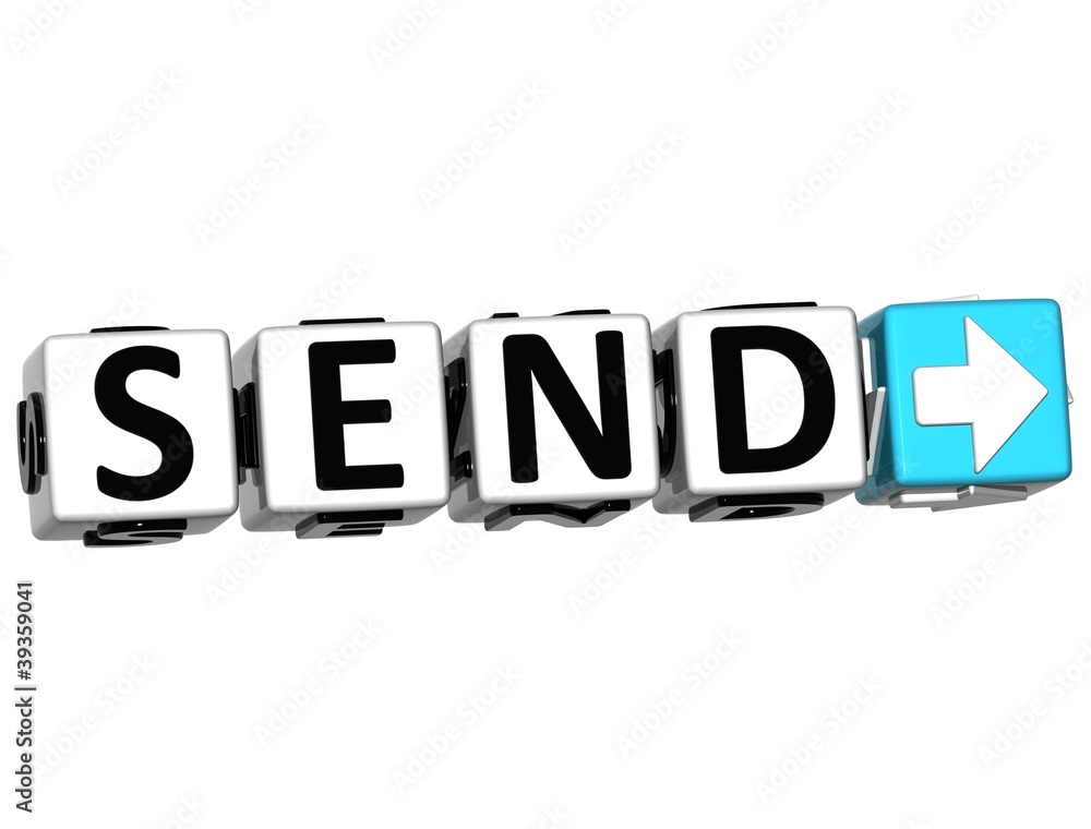 3D Send Navigation Button cube text 3D Send Navigation Button cube text