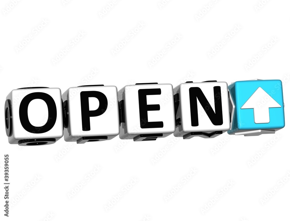 3D Open Navigation Button cube text 3D Open Navigation Button cube text