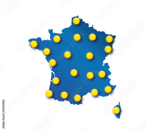 Carte météo France - soleil en été