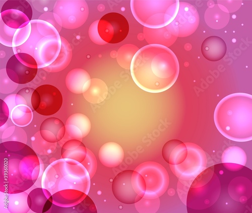background with pink and orange bubbles
