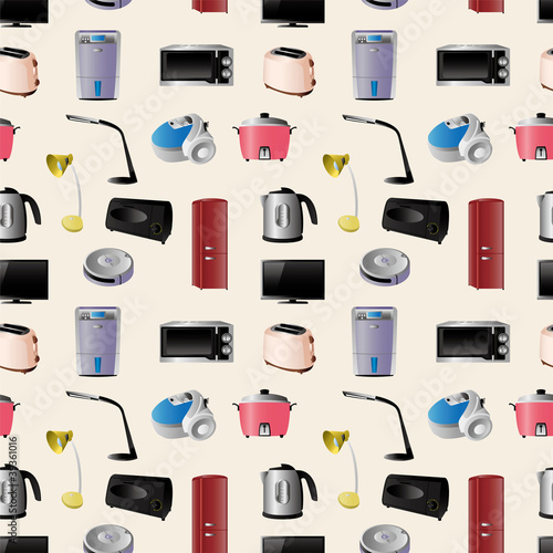 Household appliances seamless pattern