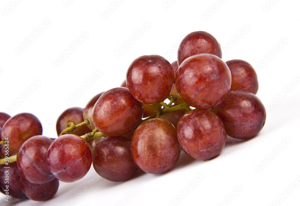 Fototapeta premium Red grapes on white background.