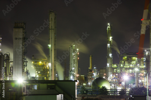 Oil refinery on a night