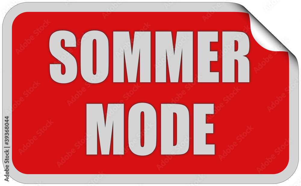 Sticker rot eckig curl oben SOMMER MODE Sticker rot eckig curl oben SOMMER MODE
