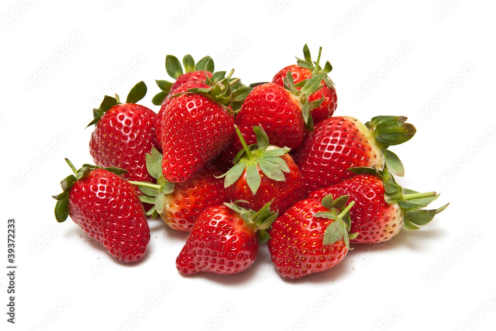 Strawberries isolated on a white studio background. Strawberries isolated on a white studio background.