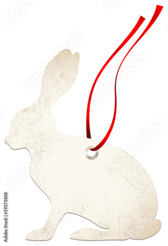 Easter Hangtags Bunny Red Bow