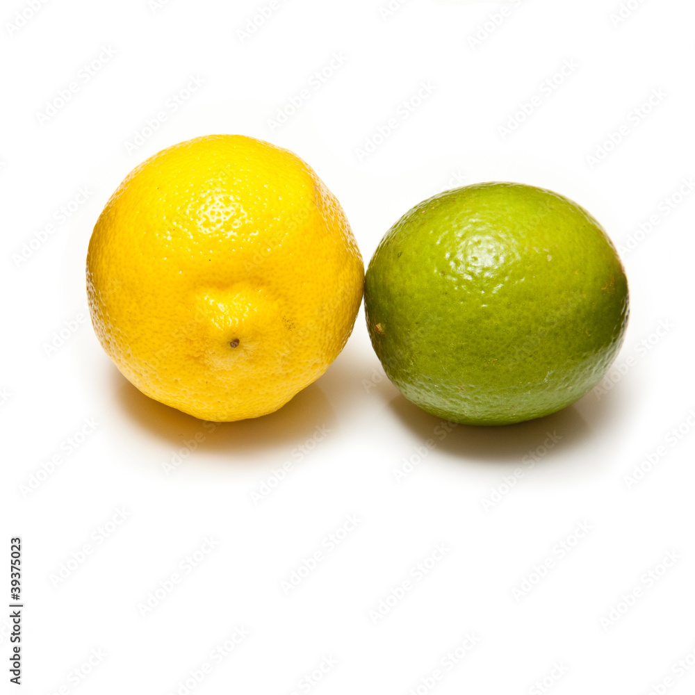 Lemons and Limes on a white studio background. Lemons and Limes on a white studio background.