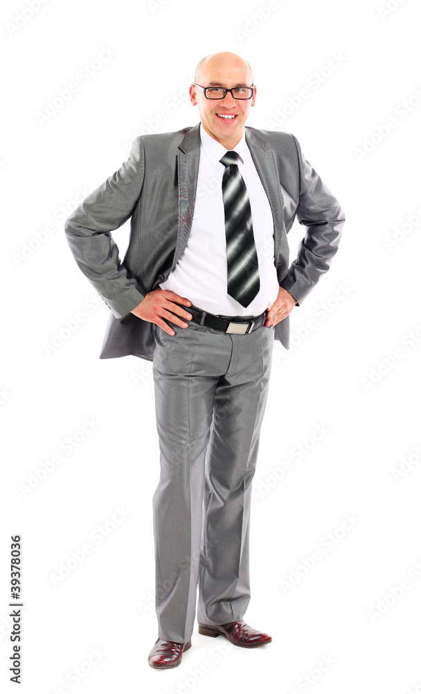 Full body portrait of happy smiling business man Full body portrait of happy smiling business man