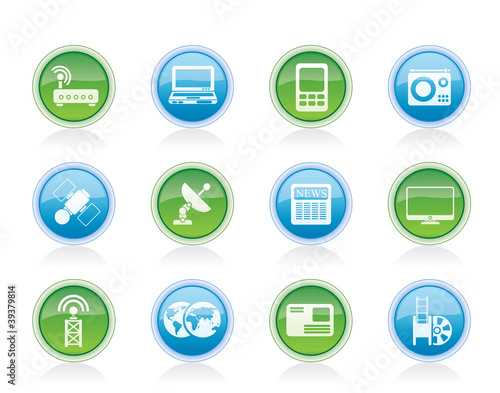 Business, technology  communications icons - vector icon set