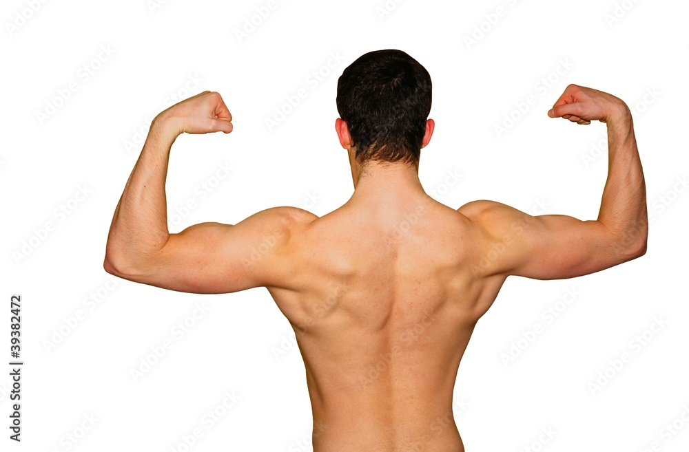 Bodybuilder mit nacktem Oberkörper Bodybuilder mit nacktem Oberkörper