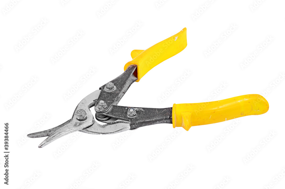 Shears for metal, isolated on white background Shears for metal, isolated on white background