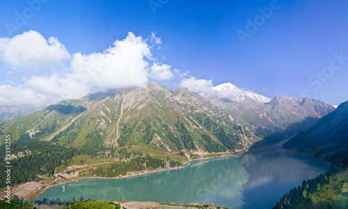 panorama of  Big Almaty Lake