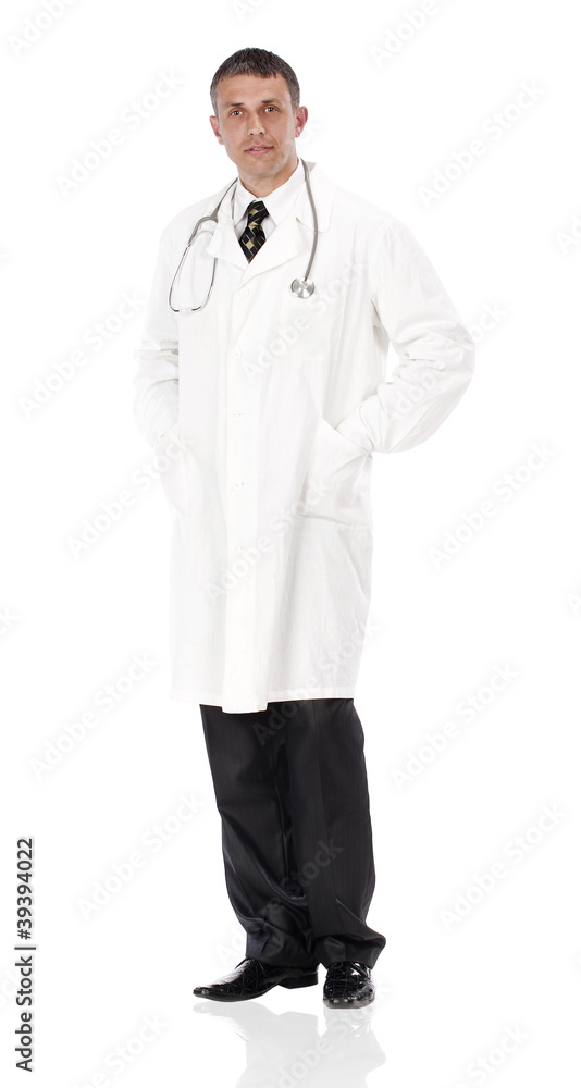 The doctor on a white background The doctor on a white background