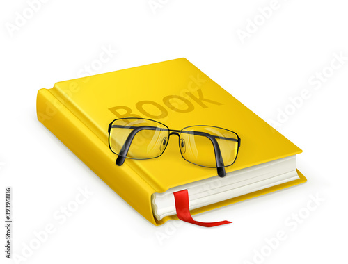 Book and glasses