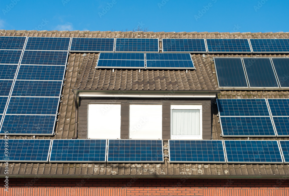Fototapeta premium solar panels on house