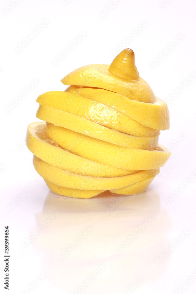 Sliced lemon isolated on white background Sliced lemon isolated on white background