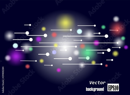 Flying lines on a colourful background