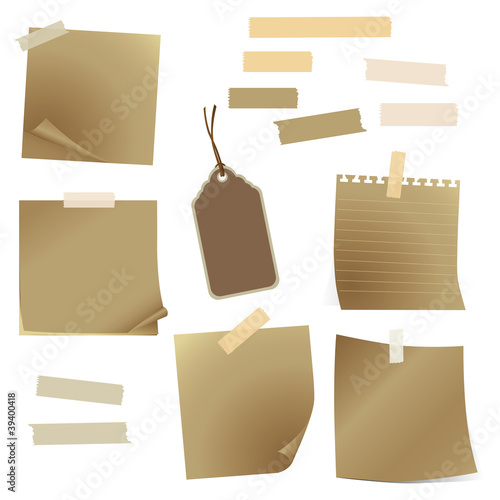 set of old paper and tape