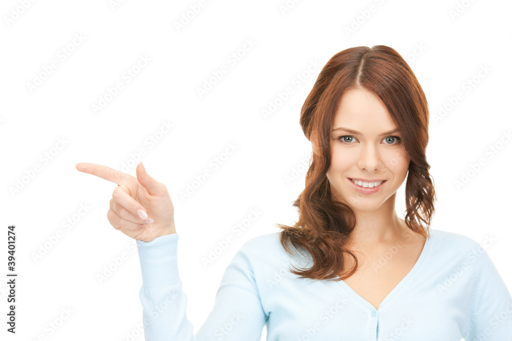 businesswoman pointing her finger businesswoman pointing her finger