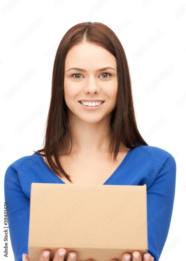 attractive businesswoman with cardboard box attractive businesswoman with cardboard box