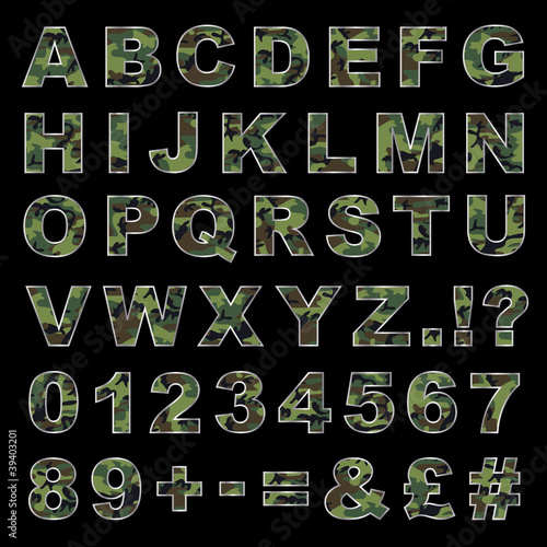 camouflage alphabet