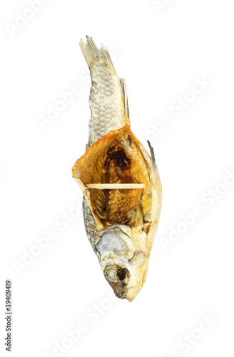 dried fish isolated on white background