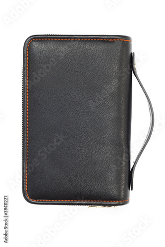 Valokuva Black business briefcase isolated on white background. With clip